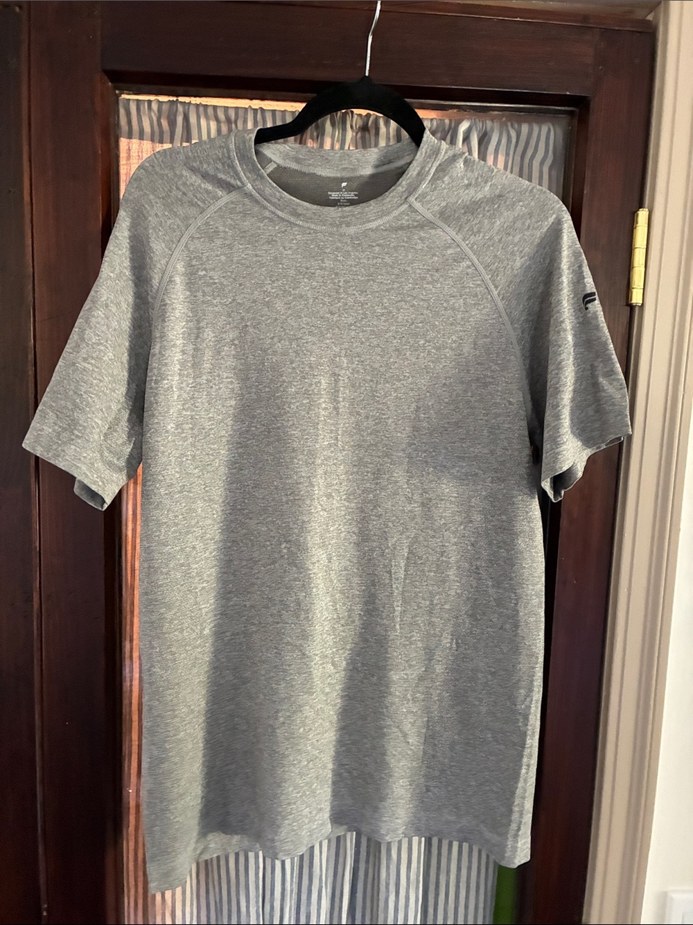 Fabletics Men's Short Sleeve Crew Tee in Heather Gray